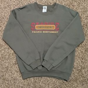 Olive green crew neck